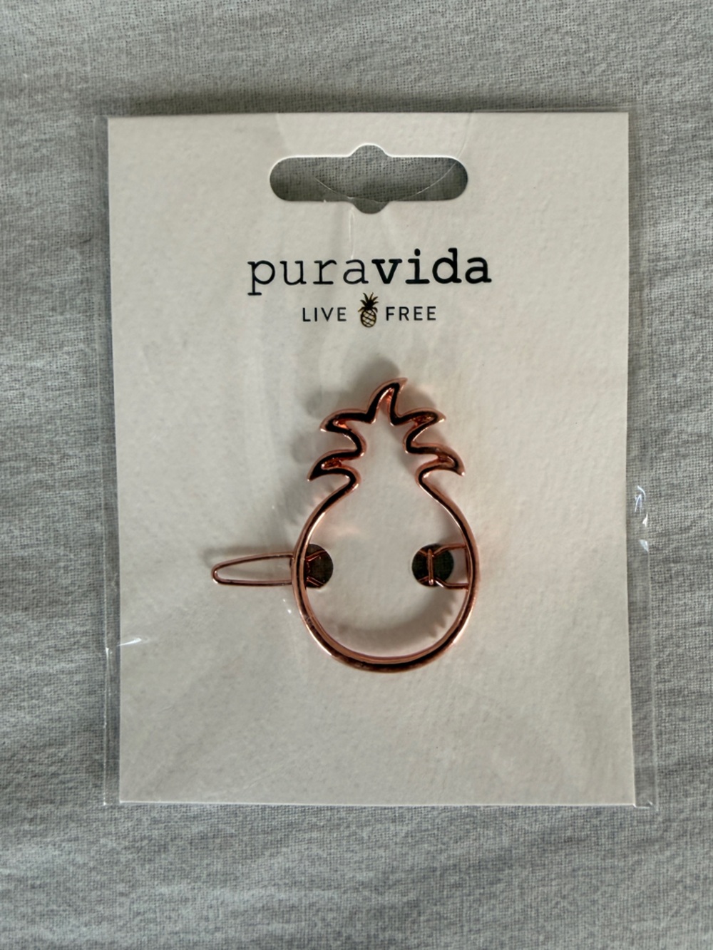 Pura Vida Rose Gold Pineapple Hair Clip